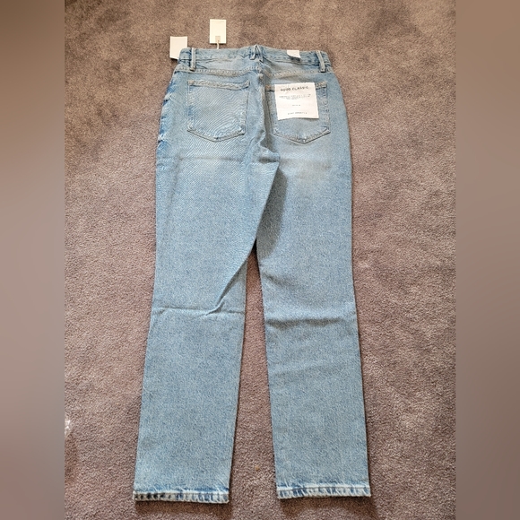 NWT good american good classic indigo 046 distressed hi rise denim - Picture 5 of 5